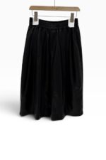 39250 ELASTIC WAIST CURVED-HEM LEATHER PANTS