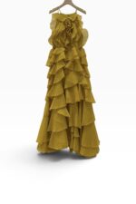 39184 CASCADING RUFFLE DINNER DRESS