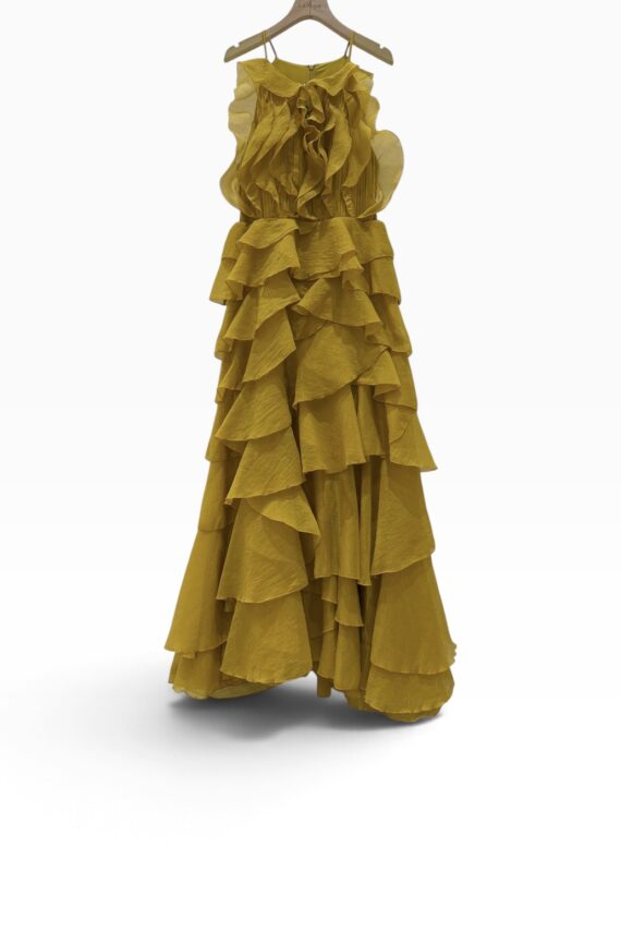 39184 CASCADING RUFFLE DINNER DRESS