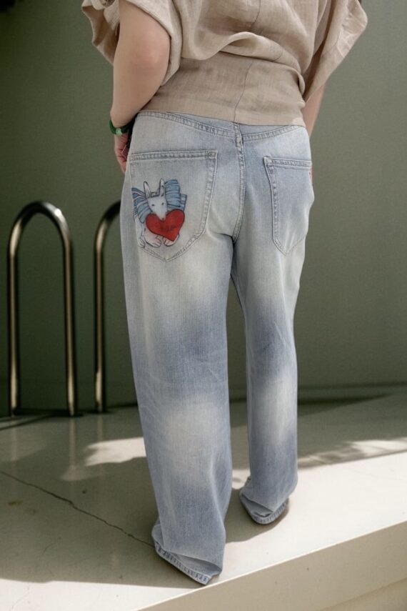 38765 PRINTED STRAIGHT-LEG JEANS