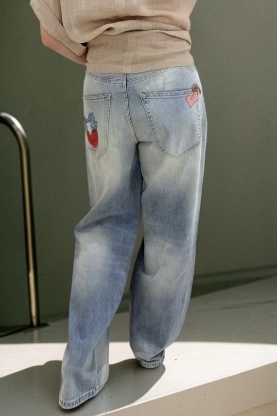 38765 PRINTED STRAIGHT-LEG JEANS