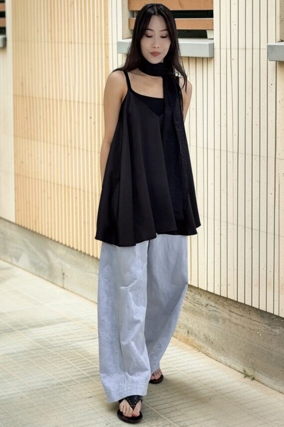 38582 LOOSE V-NECK CAMI & SHAWL