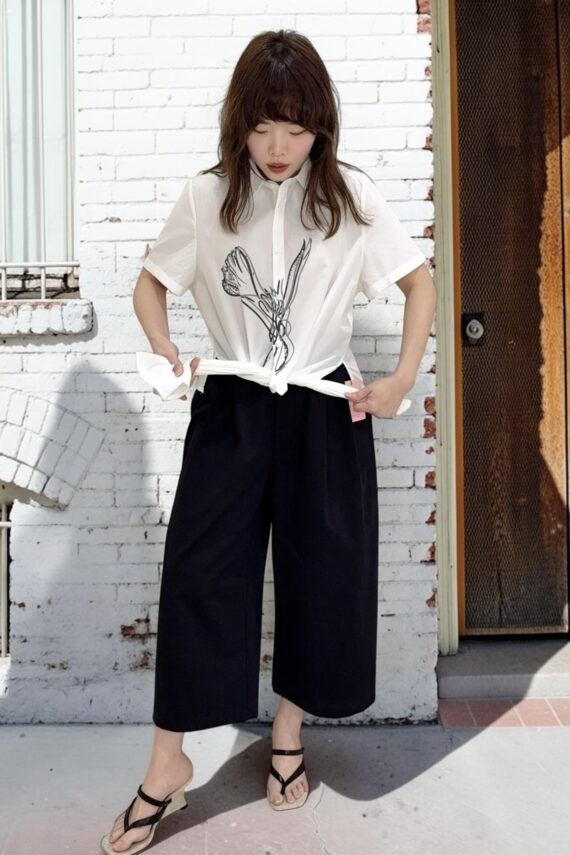 39152 ASYMMETRIC ART PRINT SHIRT