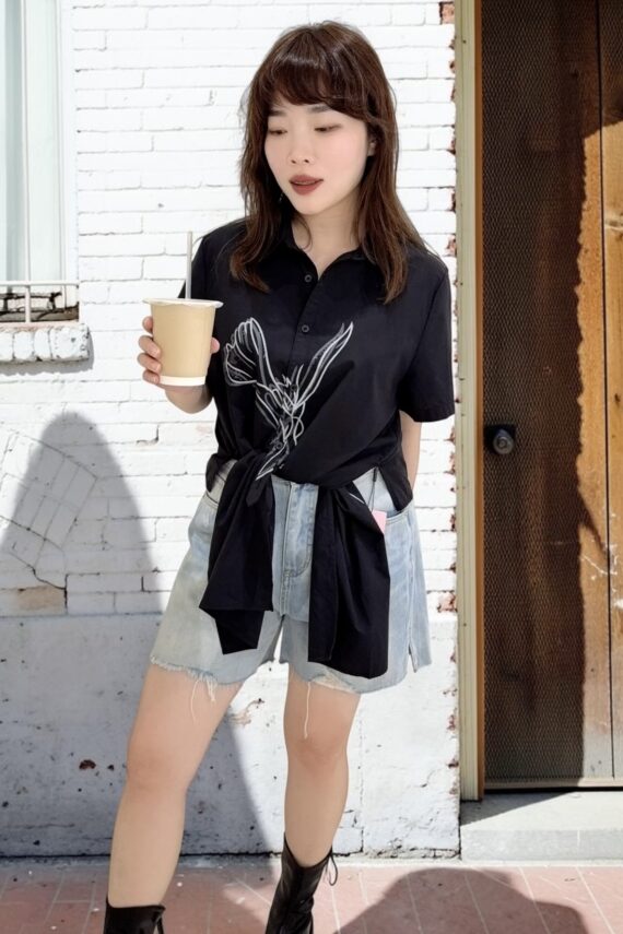 39152 ASYMMETRIC ART PRINT SHIRT