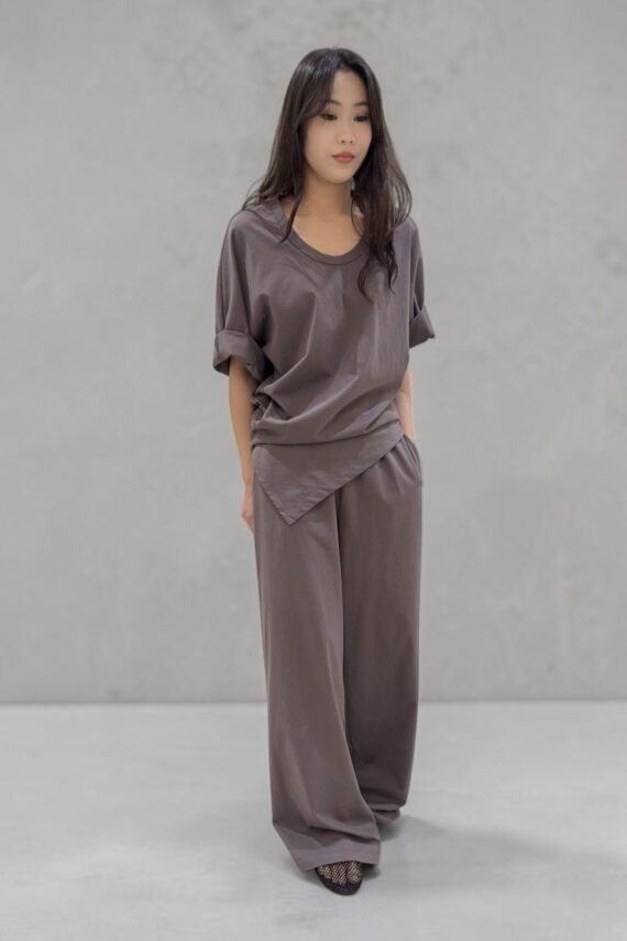 39019 U-NECK TOP & LONG PANTS SET