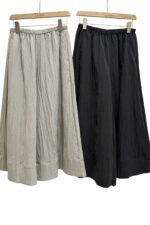 38831 TEXTURED ELASTIC-WAIST WIDE-LEG PANTS