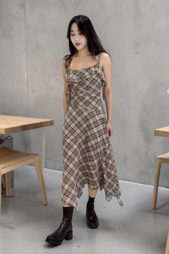 39135 PLAID SLIP DRESS