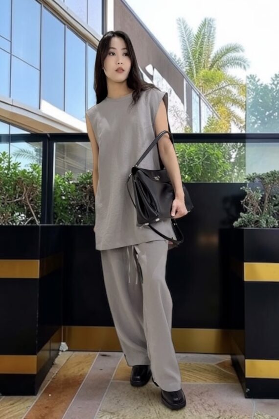 39100 ELASTIC WAIST WIDE-LEG  PANTS