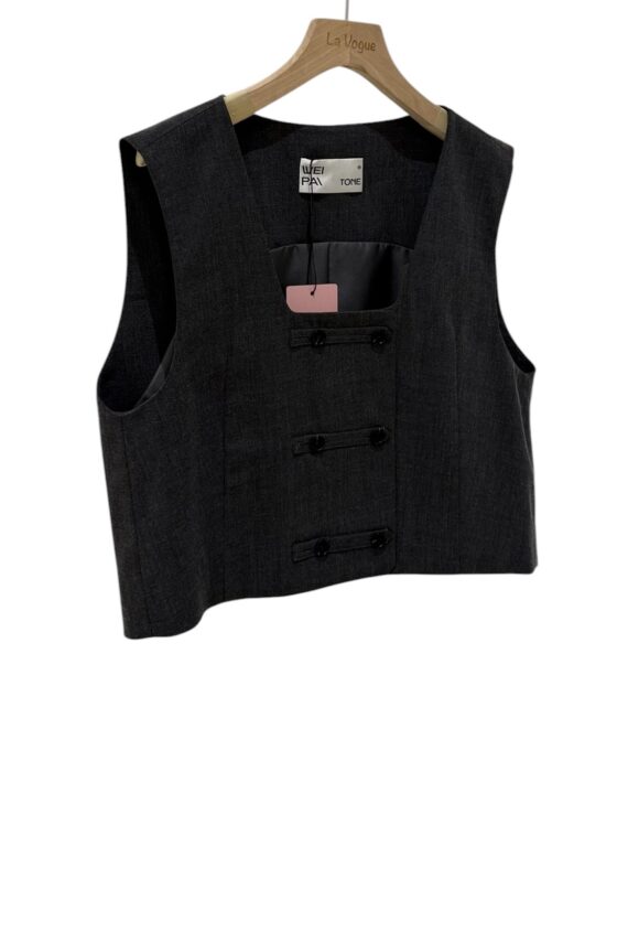 39273 TAILORED BUTTON VEST TOP