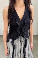 38960 RUFFLE HALTER TOP