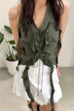 38960 RUFFLE HALTER TOP