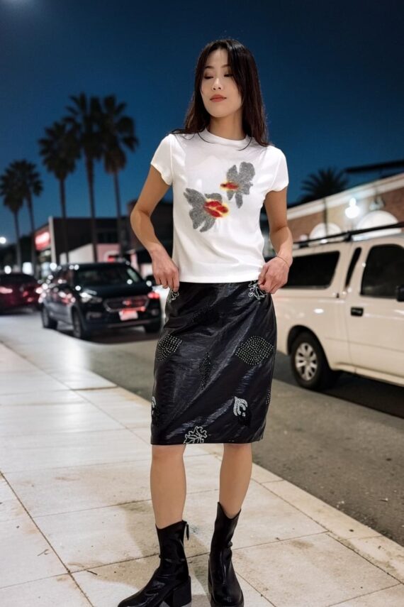 39266 GRAPHIC FITTED TEE