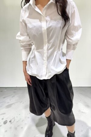 39267 CORSET WAIST LONG SLEEVE SHIRT TOP