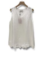 38859 SILKY LACE-TRIM SLEEVELESS TOP