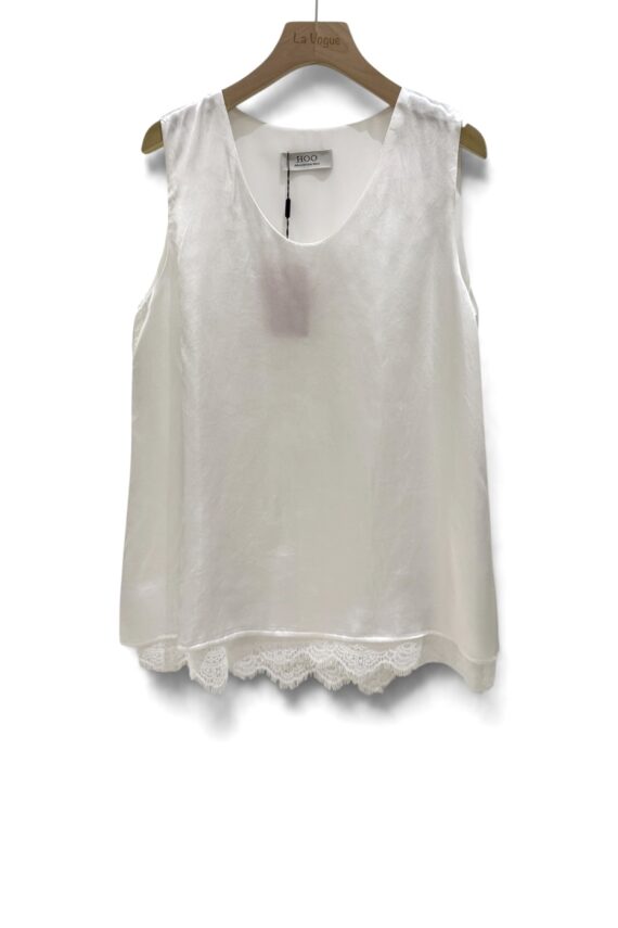 38859 SILKY LACE-TRIM SLEEVELESS TOP
