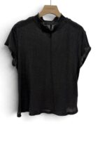 39189 HIGH-NECK SHORT-SLEEVE TOP