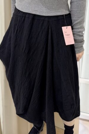 39254 TEXTURED DRAPED MIDI SKIRT