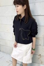 39290 CROPPED EMBROIDERED SHIRT TOP