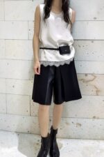 38859 SILKY LACE-TRIM SLEEVELESS TOP