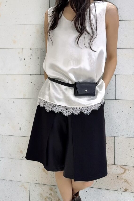 38859 SILKY LACE-TRIM SLEEVELESS TOP