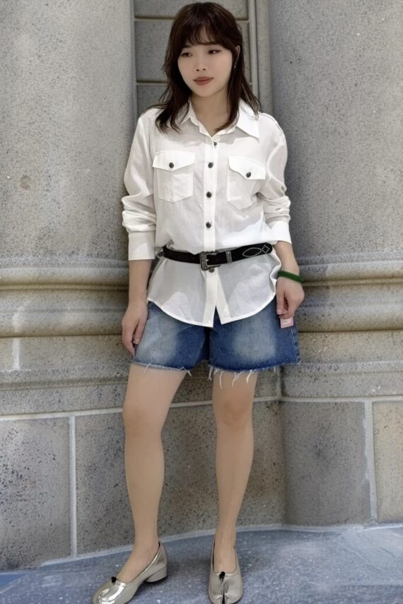 39158 RELAXED-FIT UTILITY SHIRT TOP