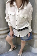 39158 RELAXED-FIT UTILITY SHIRT TOP