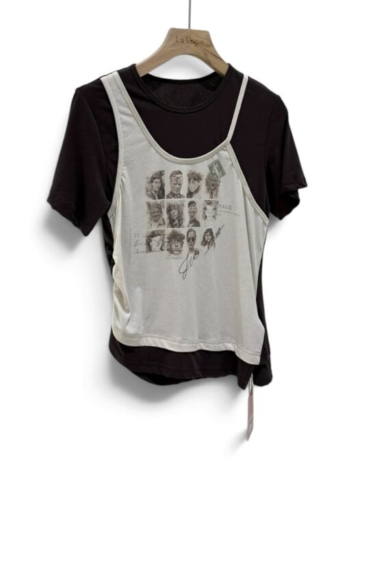 38998 FAUX TEO-PIECE TEE