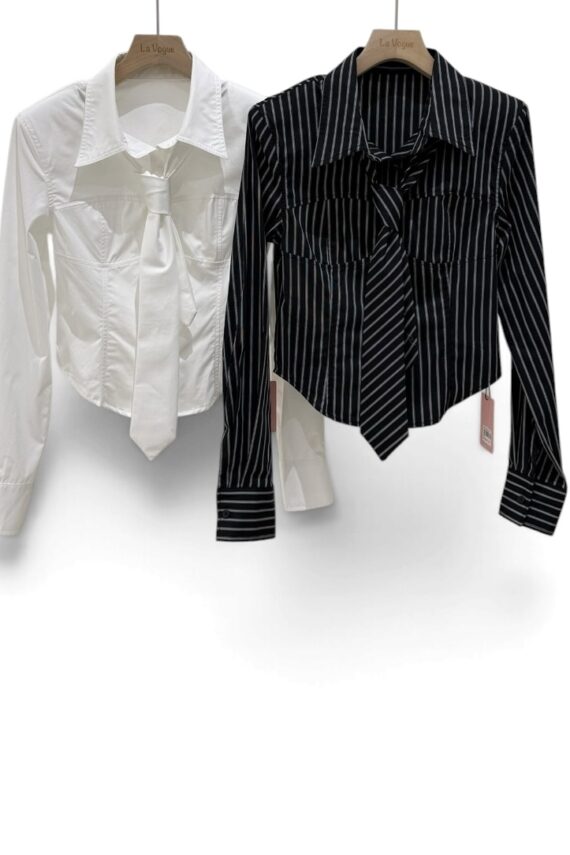 39211 CROPPED WAIST-FITTED SHIRT TOP