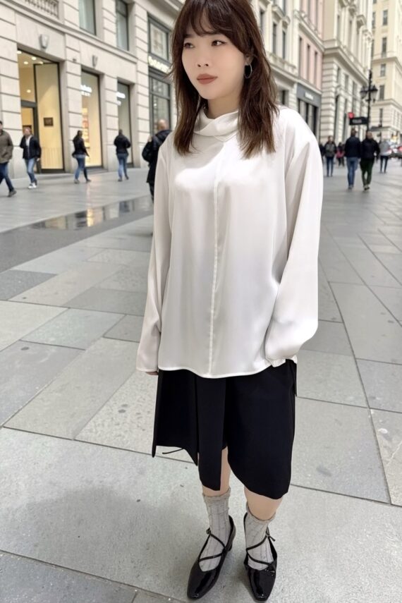 39283 SILK COWL NECK LONG SLEEVE TOP