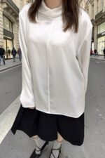 39283 SILK COWL NECK LONG SLEEVE TOP