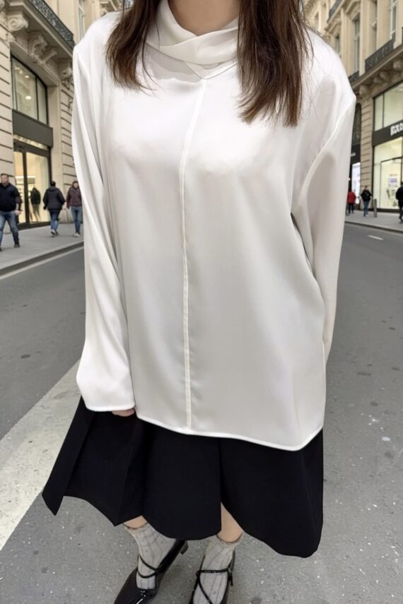 39283 SILK COWL NECK LONG SLEEVE TOP