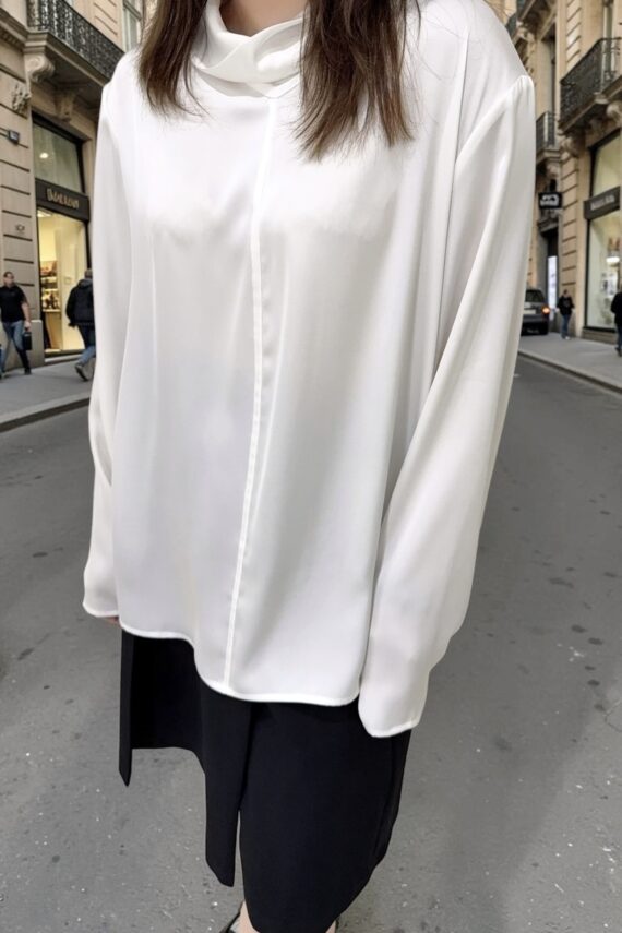 39283 SILK COWL NECK LONG SLEEVE TOP