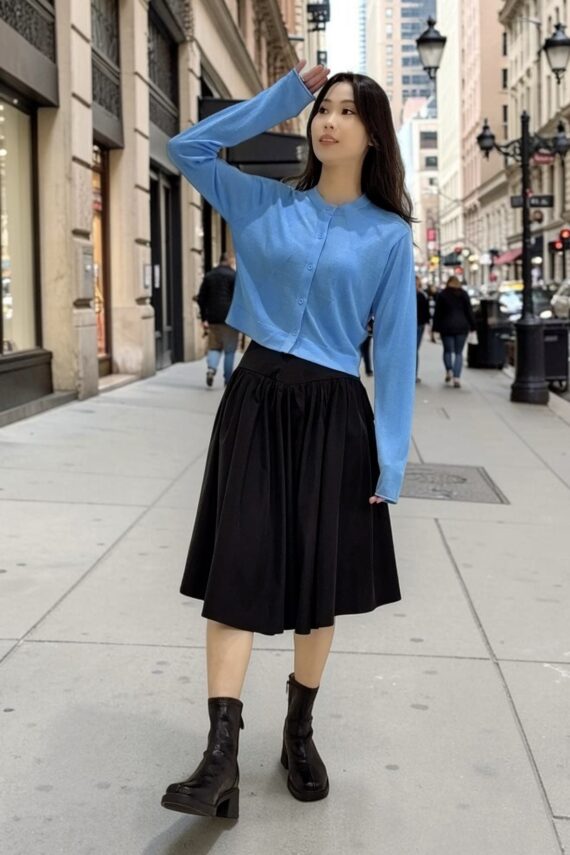 38897 CROPPED KNIT LONG-SLEEVE TOP