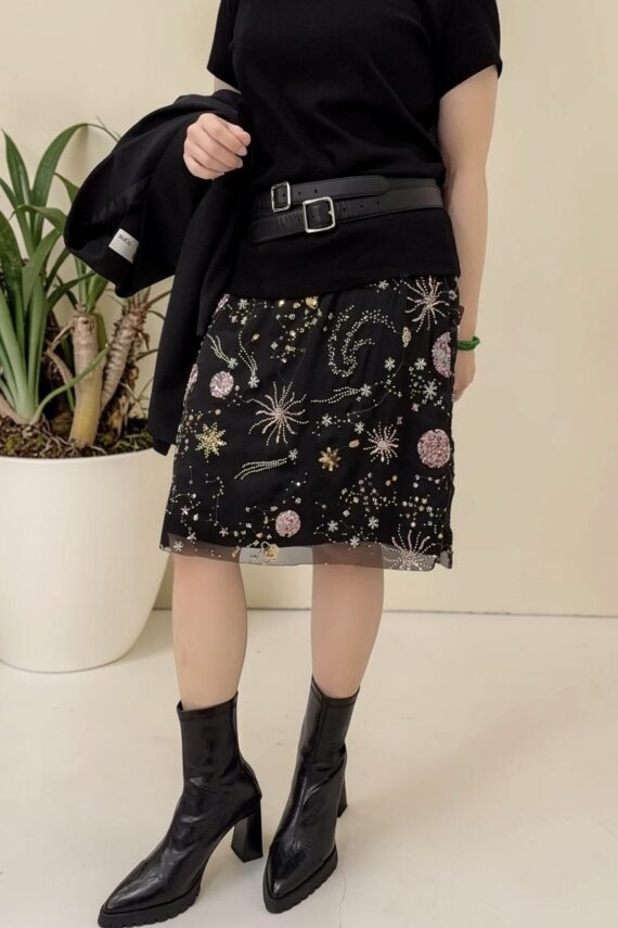 39218 SEQUIN MESH SKIRT
