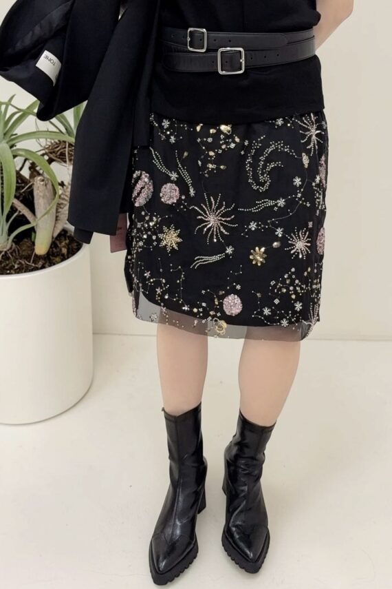39218 SEQUIN MESH SKIRT