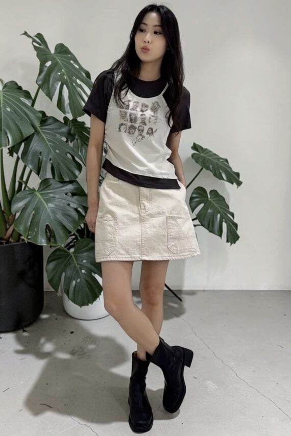 38998 FAUX TEO-PIECE TEE