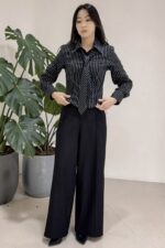 39211 CROPPED WAIST-FITTED SHIRT TOP