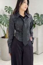 39211 CROPPED WAIST-FITTED SHIRT TOP