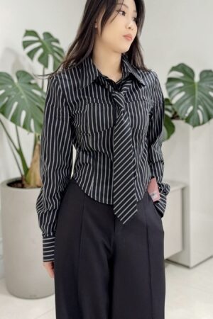 39211 CROPPED WAIST-FITTED SHIRT TOP