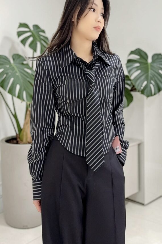 39211 CROPPED WAIST-FITTED SHIRT TOP