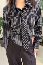 39211 CROPPED WAIST-FITTED SHIRT TOP