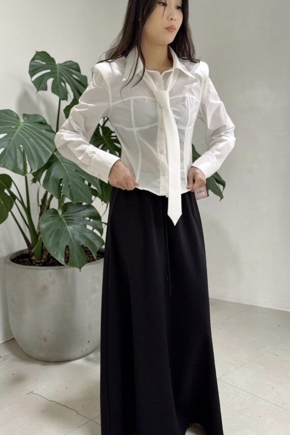 39211 CROPPED WAIST-FITTED SHIRT TOP