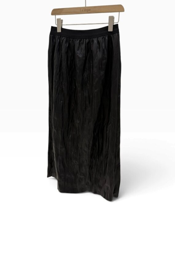 39291 CRINKLE LEATHER MAXI SKIRT