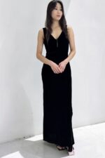 39198 VELVET DINNER DRESS