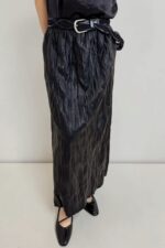 39291 CRINKLE LEATHER MAXI SKIRT