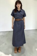 39161 DENIM-LOOK BUTTON-DOWN DRESS