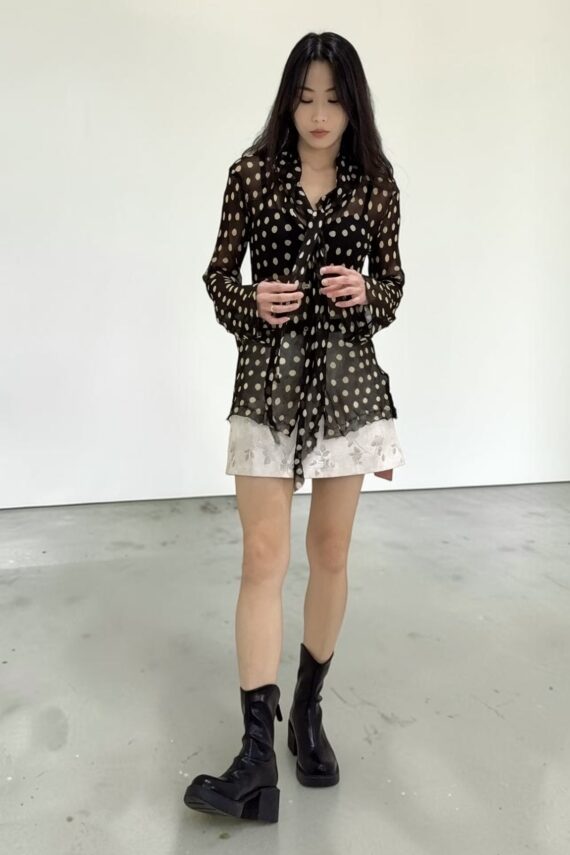39264 POLKA DOT SHEER TOP