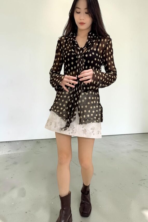 39264 POLKA DOT SHEER TOP