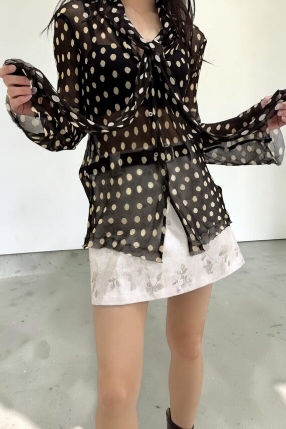 39264 POLKA DOT SHEER TOP