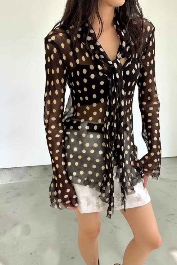 39264 POLKA DOT SHEER TOP